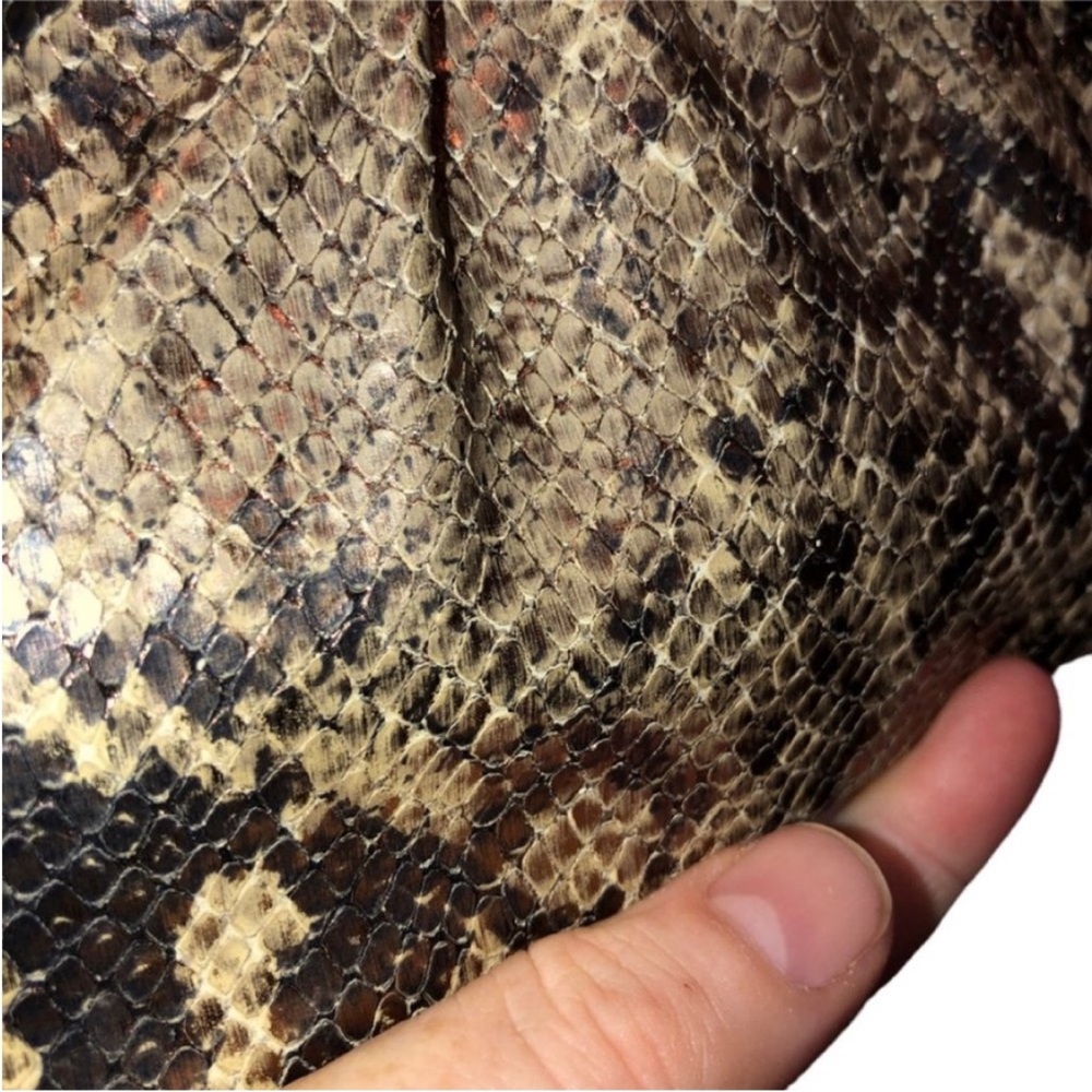 Banana Republic Ivory Brown Python Snakeskin Clut… - image 4